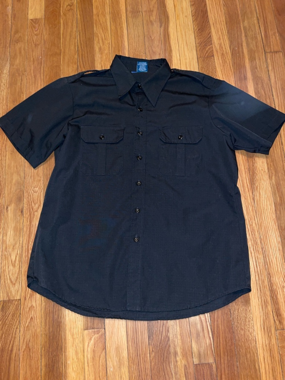 Propper Black Short-Sleeve Tactical Button-Down Shirt. Size LG. Heavy material